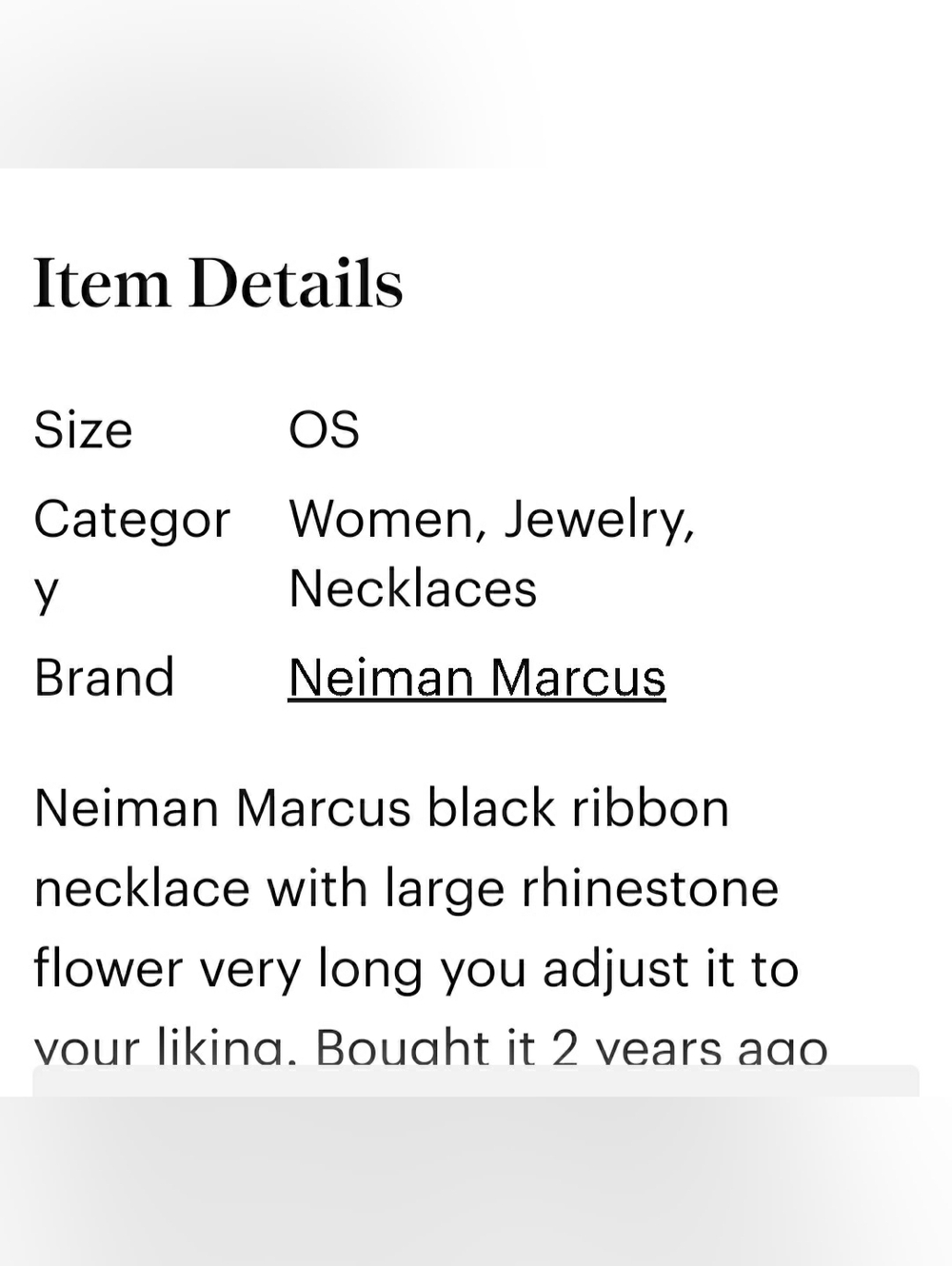 Neiman Marcus Black Floral Multi-Chain Bib Necklace with Silver Chains - Picture 4 of 4
